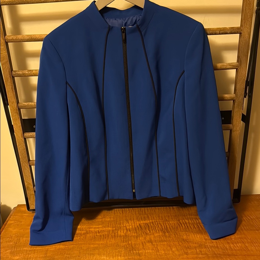 Vintage Kasper Blue Power Suit Jacket